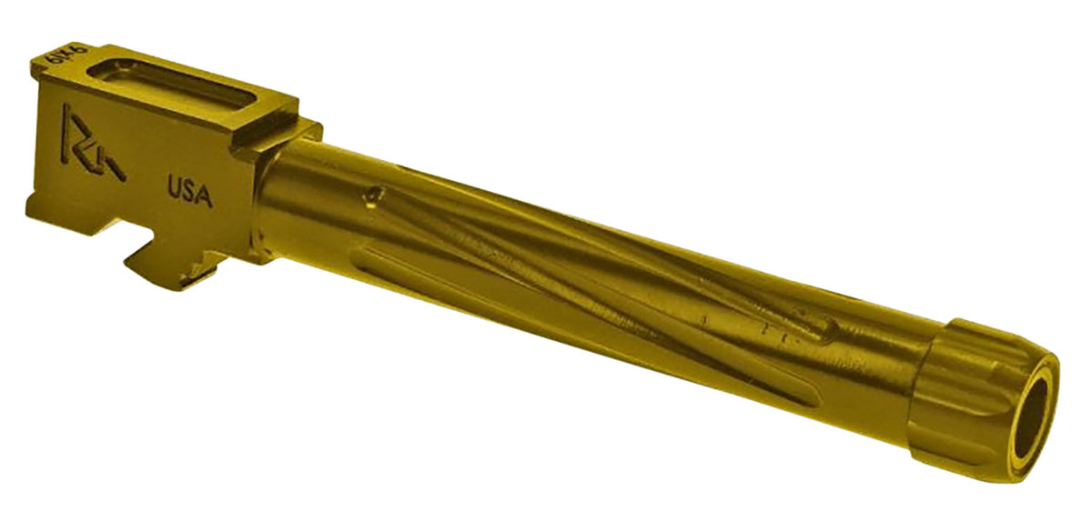 Rival Arms RA20G104E 9mm Luger 4.49" Match-Grade V1 Threaded Drop-In Barrel Gold PVD for Glock 17 Gen5