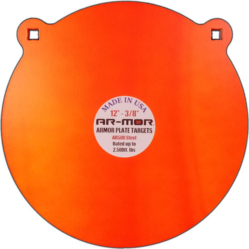 AR-MOR AR500 Steel Round Gong 12" 3/8" Thick Orange