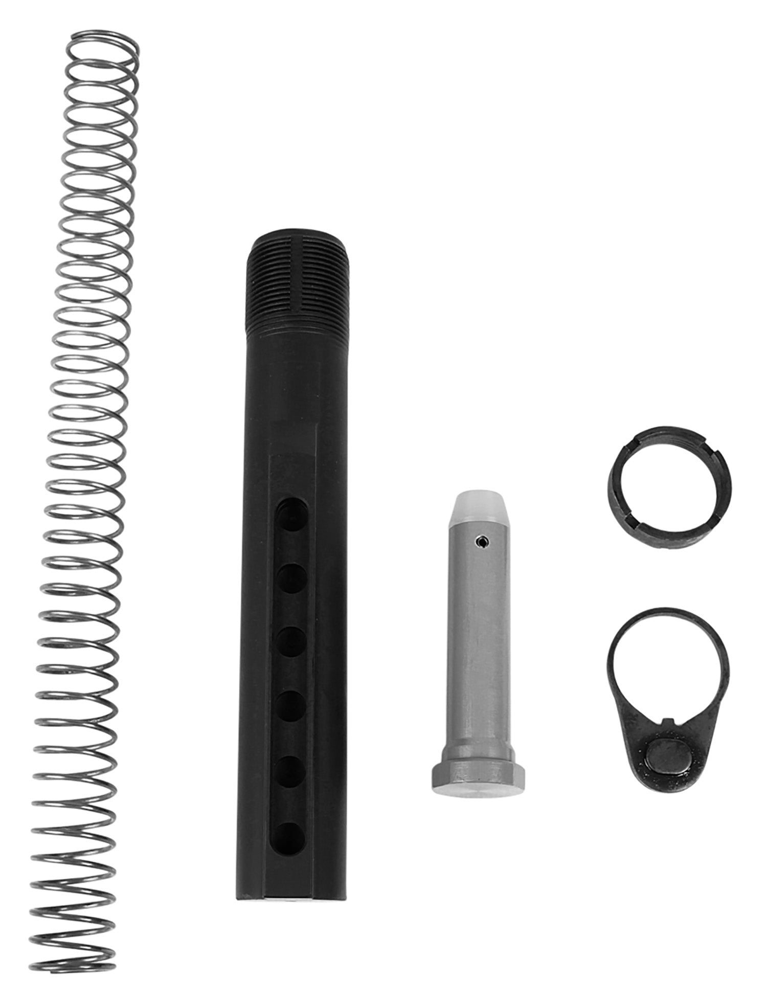 LBE Unlimited Black Mil-Spec 6 Position Buffer Tube Kit for AR-15
