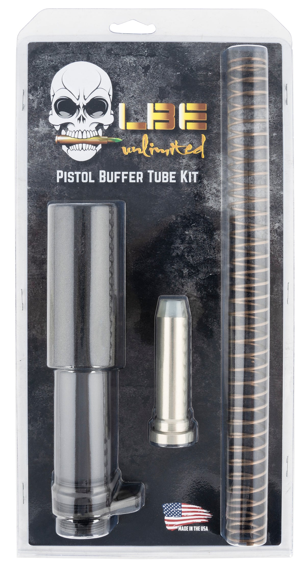 LBE Unlimited Gray Pistol Buffer Tube Kit AR-Platform PBUFKTCG