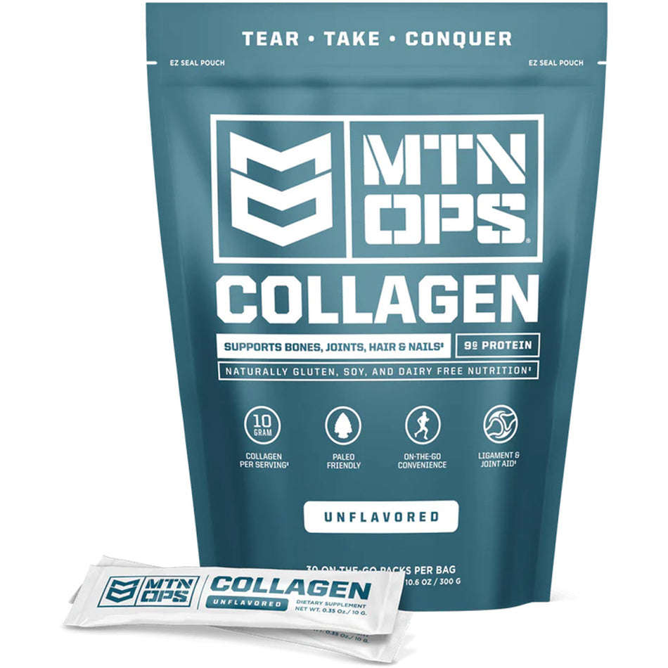 MTN OPS Collagen Protein Powder Unflavored Trail Packs 30 Pack