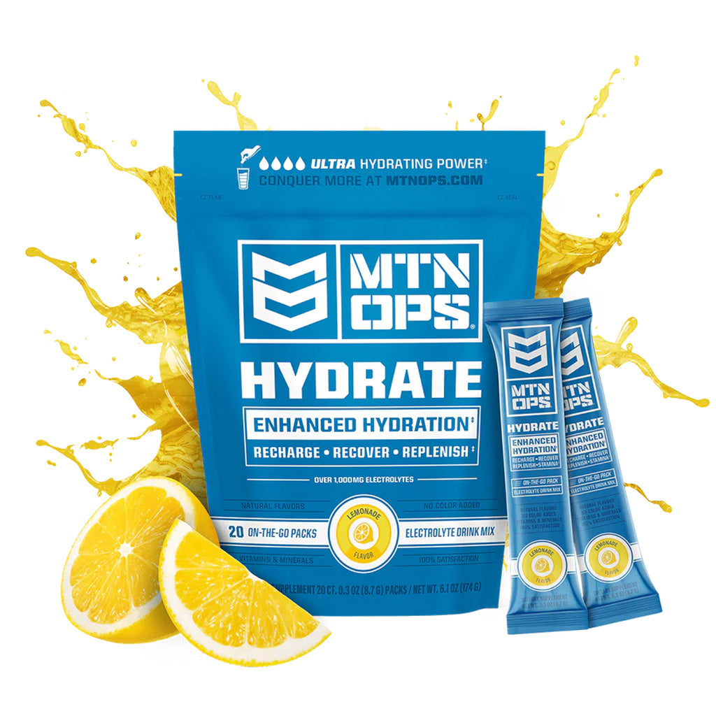 MTN OPS Hydrate Electrolyte Drink Mix Lemonade Trail Pack (20 ct)