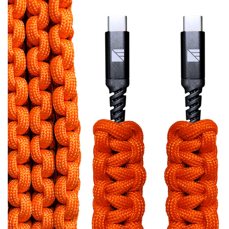 Dark Energy USB-C to C Orange Paracord Armored Cable