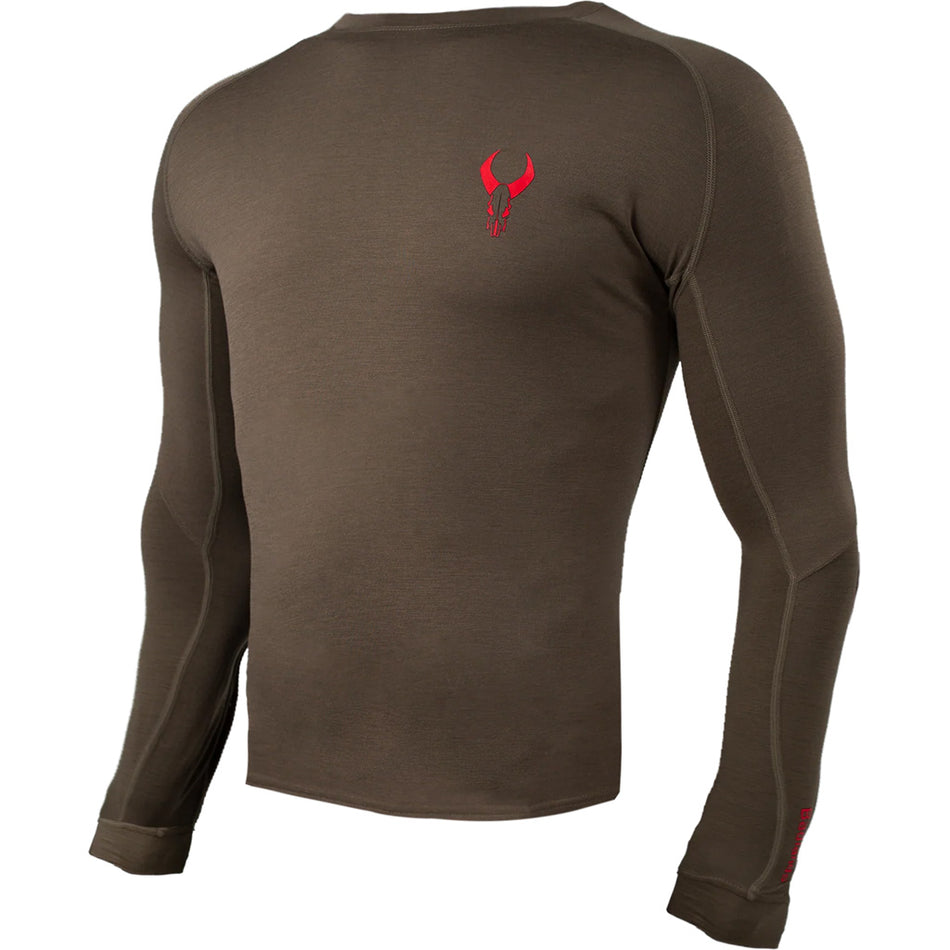 Badlands Pecora Lightweight Merino Crew Base Layer Small MUD
