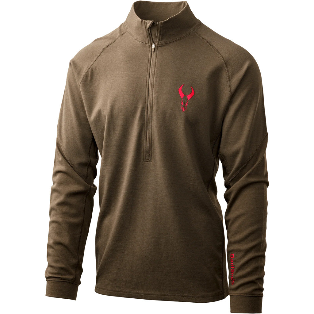 Badlands Pecora 250g Merino Heavyweight 1/4 Zip - Mud / 2X-Large