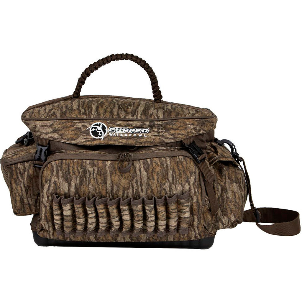 Cupped Waterfowl Floating Blind Bag in Mossy Oak Bottomland Large
