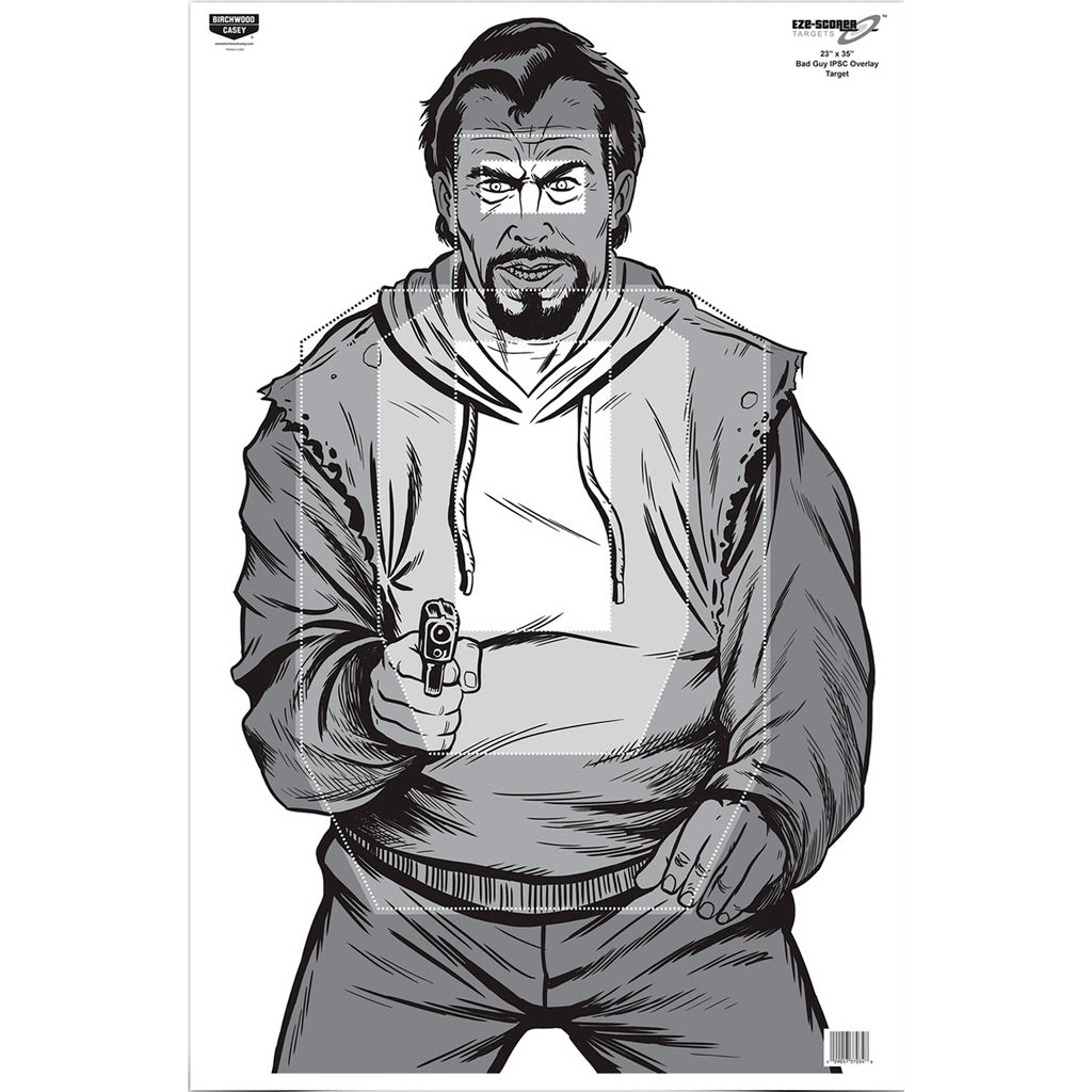 Birchwood Casey Eze-Scorer IPSC Bad Guy Target Pack 23x35" 100 ct.
