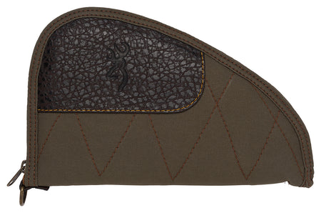 Browning 1435048411 Laredo 11" Olive Canvas Handgun Rug Brown Leather Accents Foam Padded