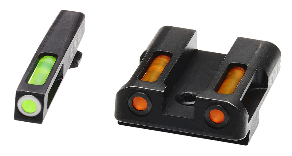 HiViz GLN425 Glock LiteWave H3 Day/Night Sight Set - Green Tritium Front & Orange Fiber Optic Rear