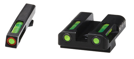 HiViz GLN525 Glock LiteWave H3 Day/Night Sight Set - Orange Outline Tritium Front & Green Fiber Optic Rear