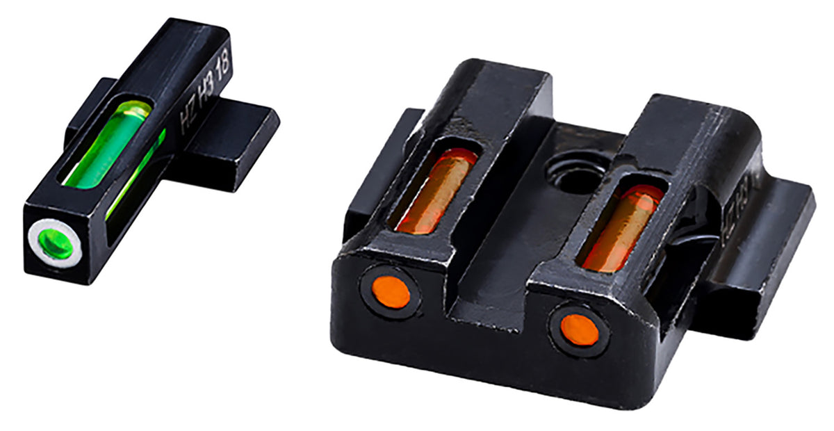 HiViz MPSN421 Smith & Wesson Shield LiteWave H3 Day/Night Sight Set - White Outline Tritium Front, Orange Rear