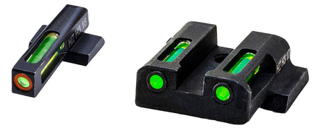 HiViz MPSN521 Smith & Wesson Shield LiteWave H3 Day/Night Sight Set - Orange Outline Tritium Front, Green Rear