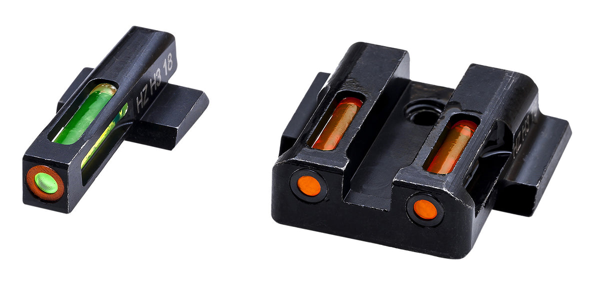 HiViz MPSN621 Smith & Wesson Shield LiteWave H3 Day/Night Sight Set - Orange Outline Tritium Front, Orange Rear