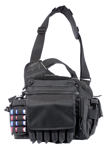 GPS Bags Rapid Deployment Sling Pack Black with 4 AR Mag Pouches, Pistol Mag Pouch and Shotgun Shell Pods