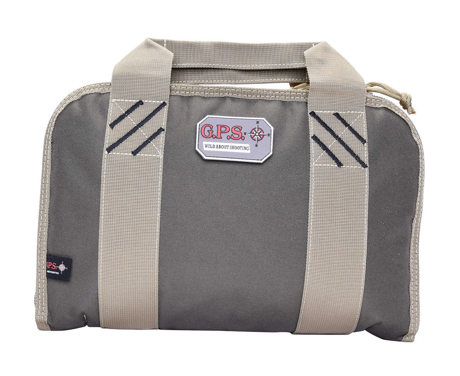 GPS Bags Double Pistol Case Rifle Green Nylon, Visual ID System, Accessory Pockets, Holds 1-2 Handguns