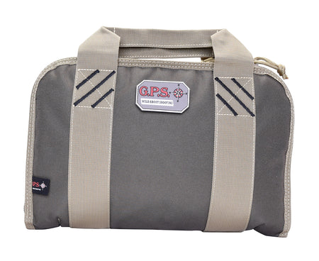 GPS Bags Double Pistol Case Rifle Green Nylon, Visual ID System, Accessory Pockets, Holds 1-2 Handguns