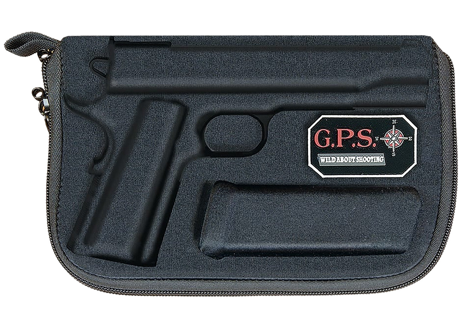 GPS Bags 907PC Molded Pistol Case Black, Lockable Zippers, Fits Glock 17/19/22/23/26/27, Holds 1 Handgun