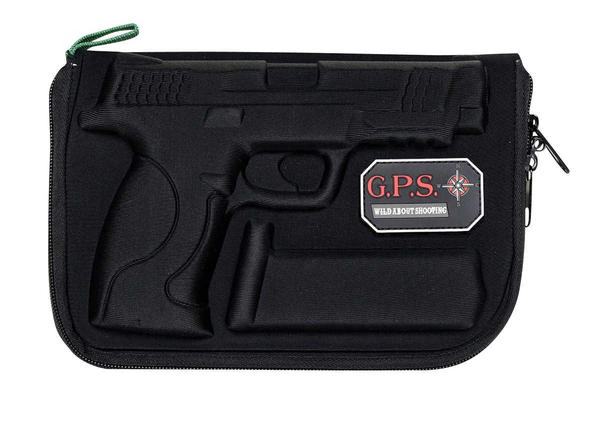 GPS Bags 912PC Molded Pistol Case Black, Precision Fit for S&W M&P Full-Size/Compact, Lockable Zippers