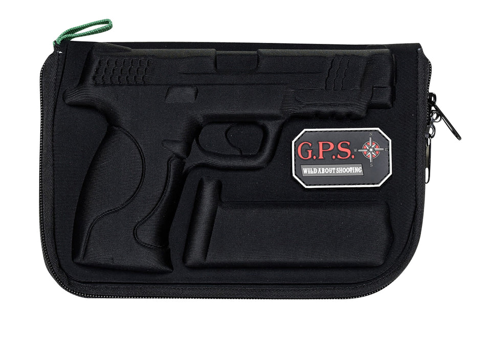 GPS Bags 912PC Molded Pistol Case Black, Precision Fit for S&W M&P Full-Size/Compact, Lockable Zippers