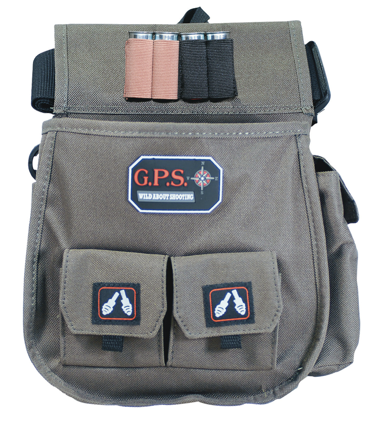 GPS Bags 1093CSP Olive Deluxe Double Shotshell Waist Pouch Adjustable Belt