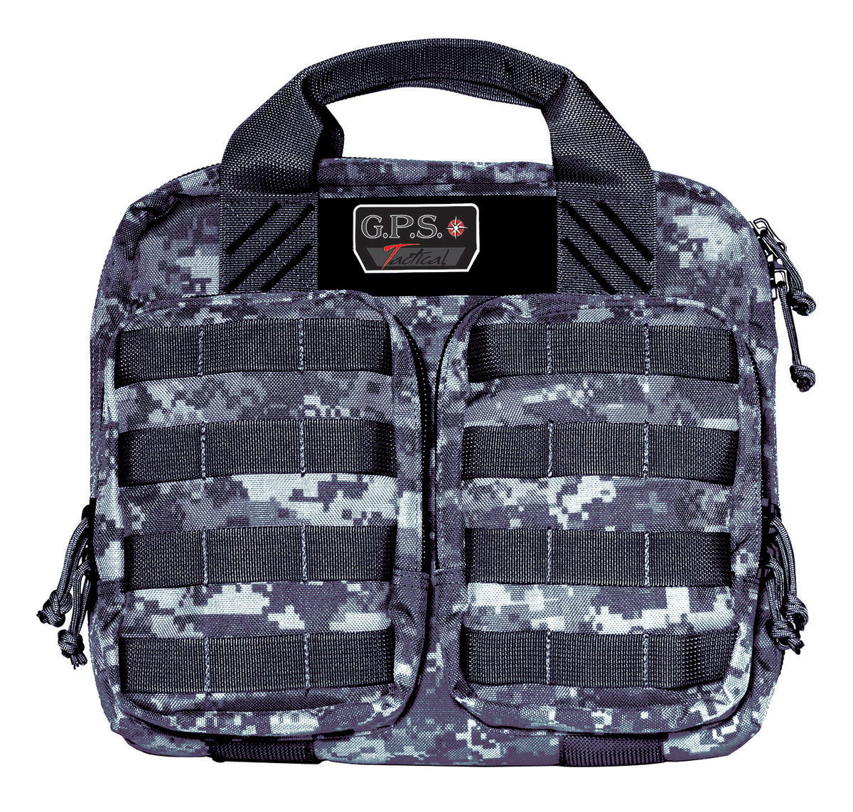 GPS Bags T1413PCG 1000D Nylon Tactical Double +2 Pistol Case Digital Gray with Lockable YKK Zippers