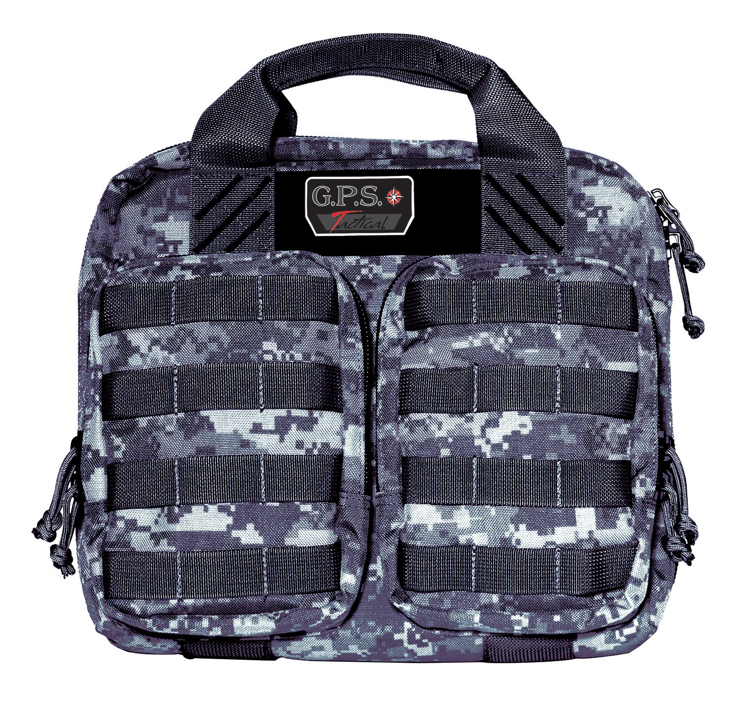GPS Bags T1413PCG 1000D Nylon Tactical Double +2 Pistol Case Digital Gray with Lockable YKK Zippers