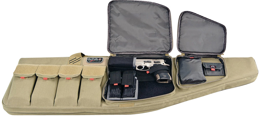 GPS Bags T42ART Tactical AR Weapons Case Tan 42" 1000D Nylon with Lockable Zippers & Mag Storage