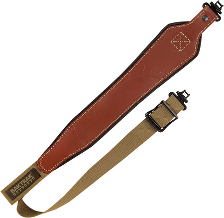 Allen 8391 BakTrak Brown Full Grain Leather Rifle Shotgun Sling Quick-Adjust with 300-lb Swivels