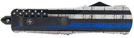 Templar Knife Gen II Back The Blue MBTB131 Slim 3.43" OTF Dagger Plain 440C Stainless Blade 5.05" Aluminum Handle