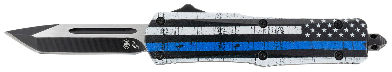 Templar Knife Gen II Back The Blue SBTB231 Small 2.69" OTF Tanto Plain 440C SS Blade 4.31" Aluminum Handle