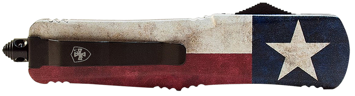Templar Knife Gen II Captain LCAP331 Large 3.50" OTF Drop Point Plain 440C SS Blade 5.25" Red White Blue Handle