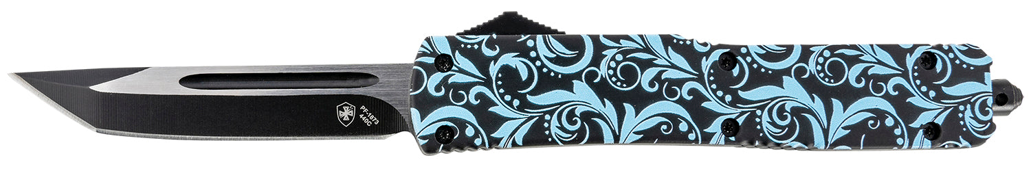 Templar Knife Gen II Maiden Teal Slim 3.43" OTF Tanto Plain 440C Stonewashed Blade, Teal Aluminum Handle & Glass Breaker