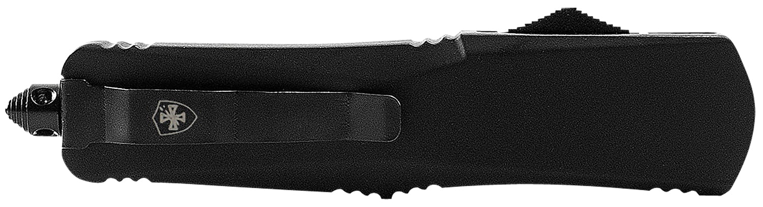 Templar Knife Gen II Large 3.50" OTF Tanto Plain 440C Stonewashed Blade, Black Aluminum/Rubber Handle & Glass Breaker
