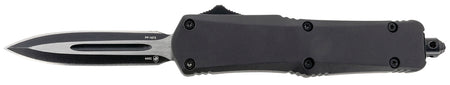 Templar Knife Gen II Small OTF Dagger 2.69" Stonewashed Black Oxide 440C SS Blade 4.31" Black Aluminum/Rubber Handle & Glass Breaker