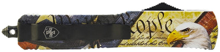 Templar Knife Gen II Small OTF Drop Point 2.69" Powder Coated 440C SS Blade, 4.31" Eagle We The People Aluminum Handle with Glass Breaker