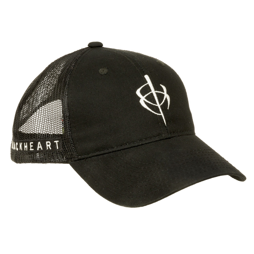 BlackHeart Black Mesh Snapback Hat One Size