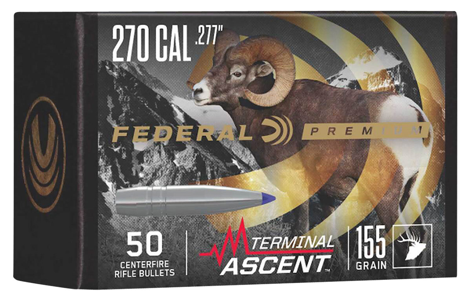 Federal Premium Terminal Ascent 270 Cal 155 Grain Component Projectiles 50ct