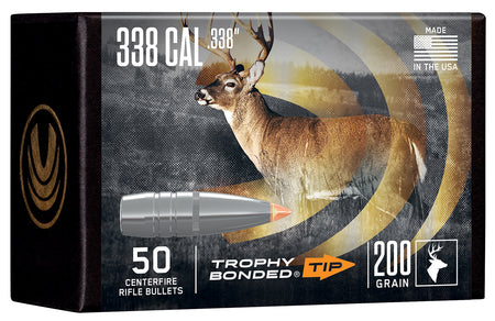 Federal PB338TT200 Trophy Bonded Tip 338 Cal 200gr Reloading Bullets Box of 50