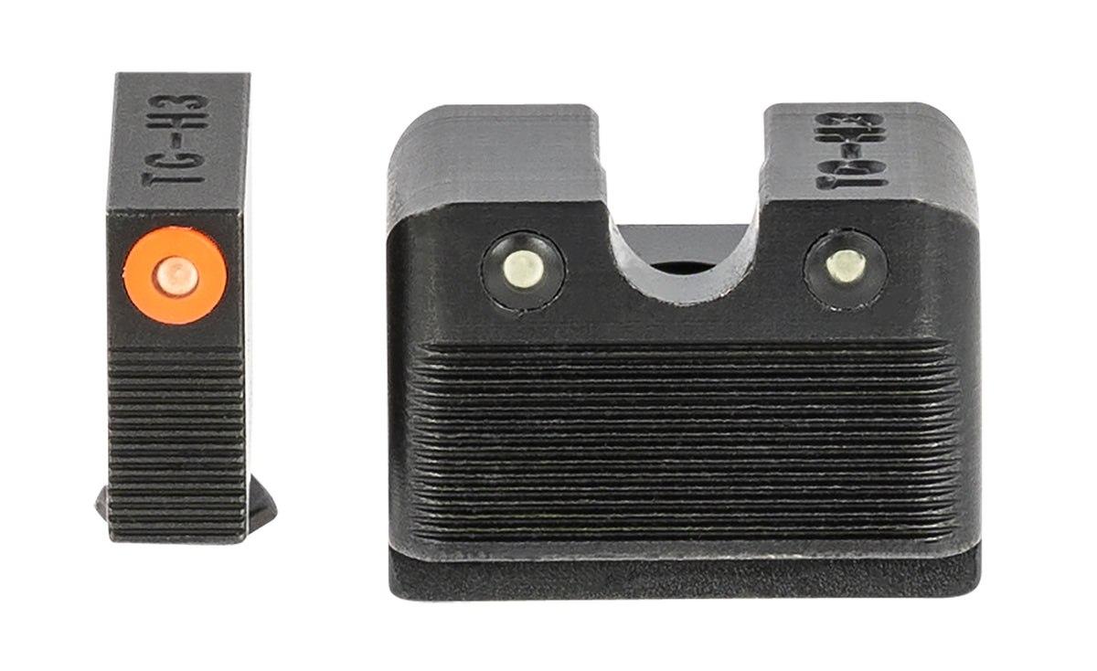 TruGlo TG231G2MC Tritium Pro Day/Night Handgun Sight Set Orange Outline Front & Green Tritium Rear