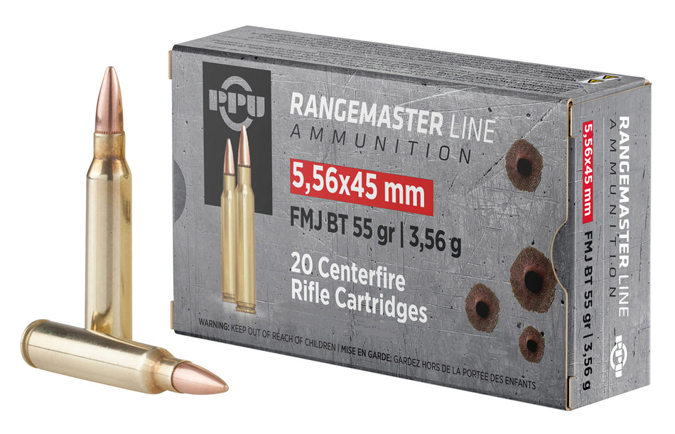 Prvi Partizan 5.56x45mm NATO Rangemaster Ammo Can 55 grain Full Metal Jacket Boat Tail ammunition