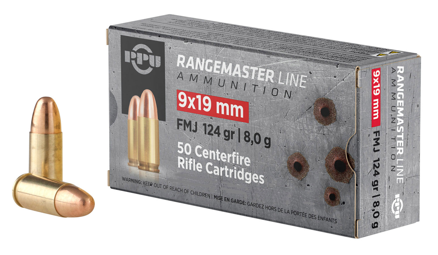 Prvi Partizan Rangemaster Full Metal Jacket 124 Grain 9mm Luger/Parabellum 1263 fps 8605003820116