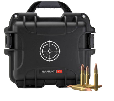Nanuk 905AMMO1 Waterproof Hard Ammo Case 223Rem Black/White Resin 525 Rounds