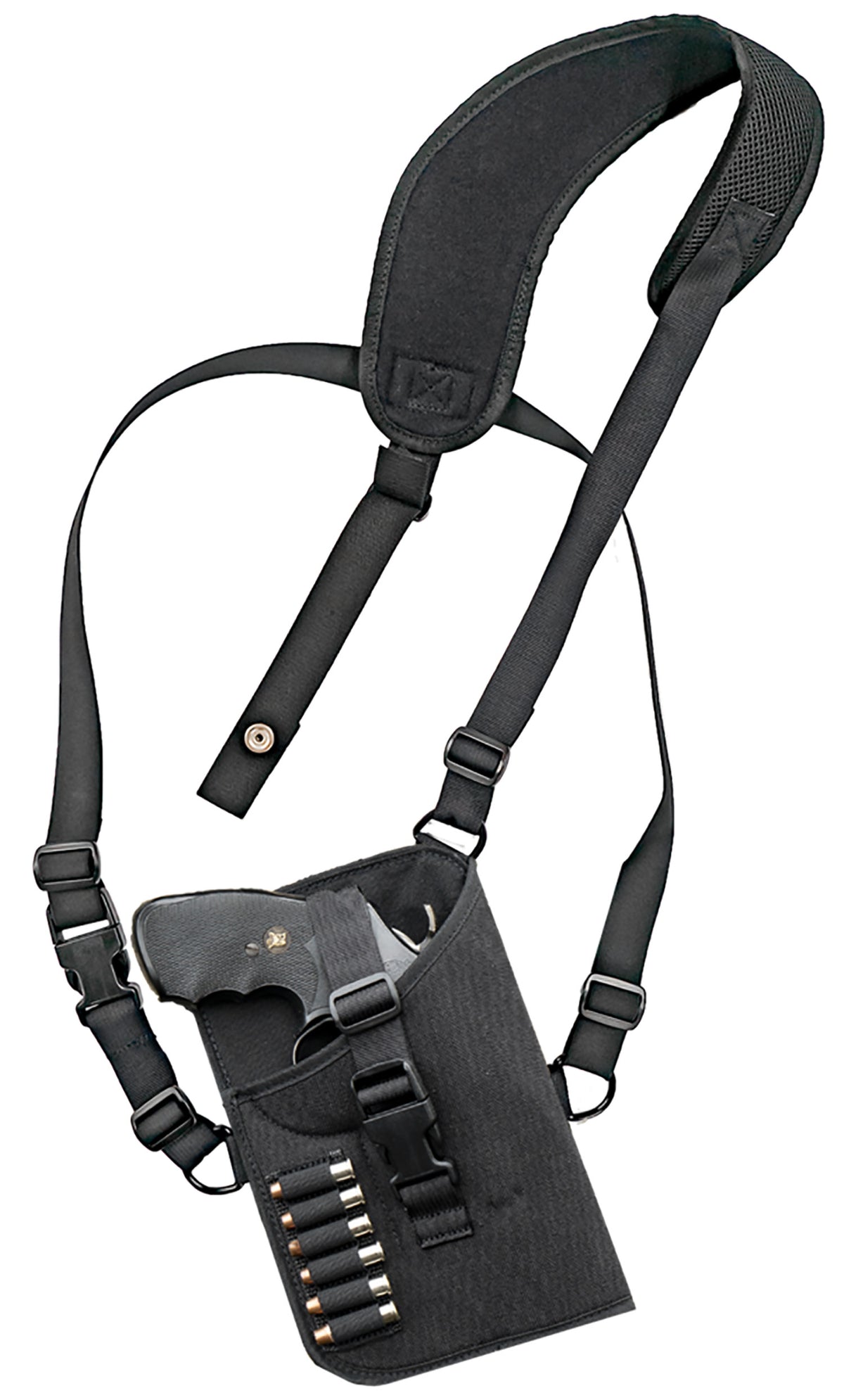 GrovTec GTHL15102R Trail Pack Black Nylon Shoulder Harness Holster Fits Medium/Large DA Revolver 3-4" Barrel RH