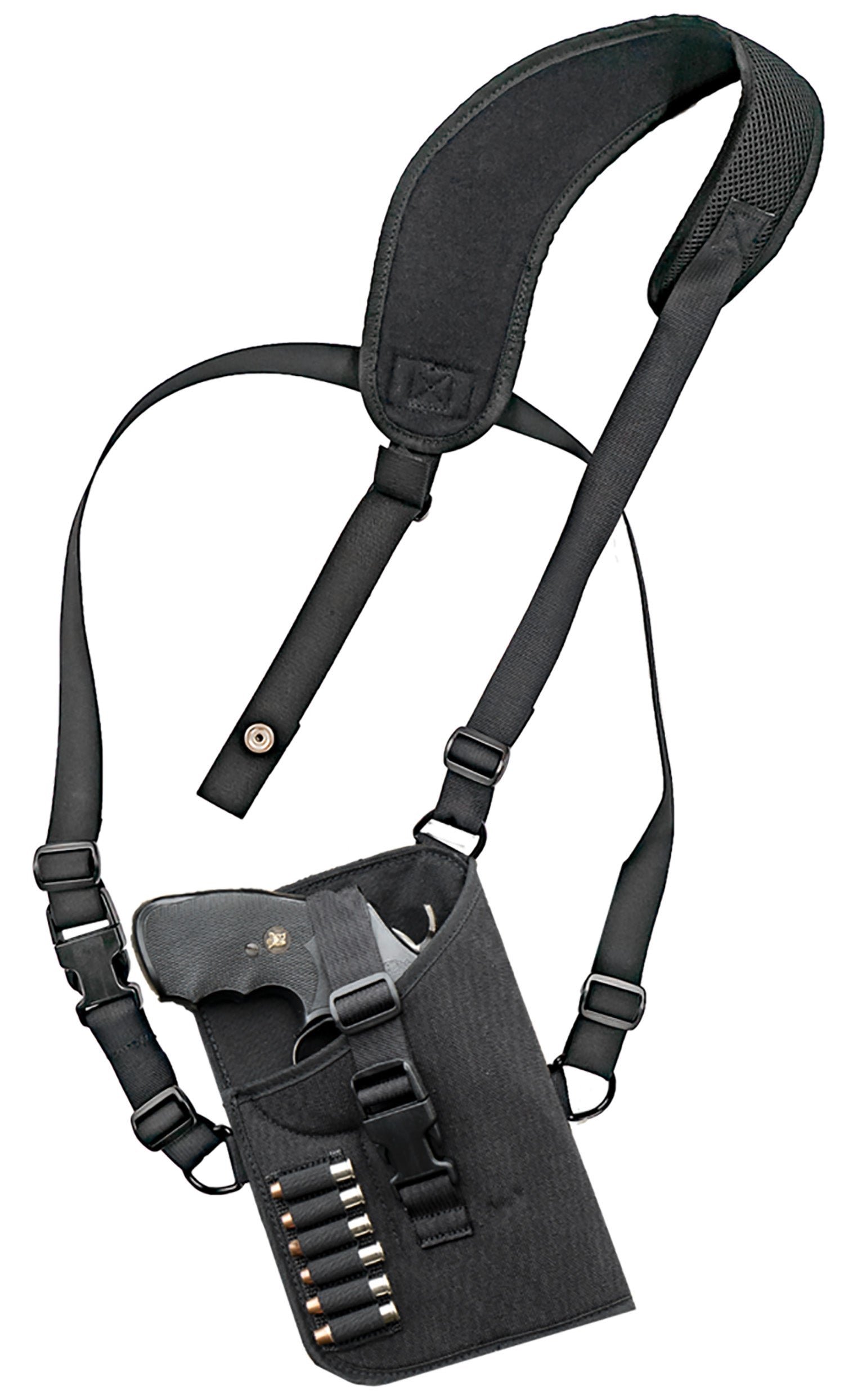 GrovTec GTHL15102R Trail Pack Black Nylon Shoulder Harness Holster Fits Medium/Large DA Revolver 3-4" Barrel RH