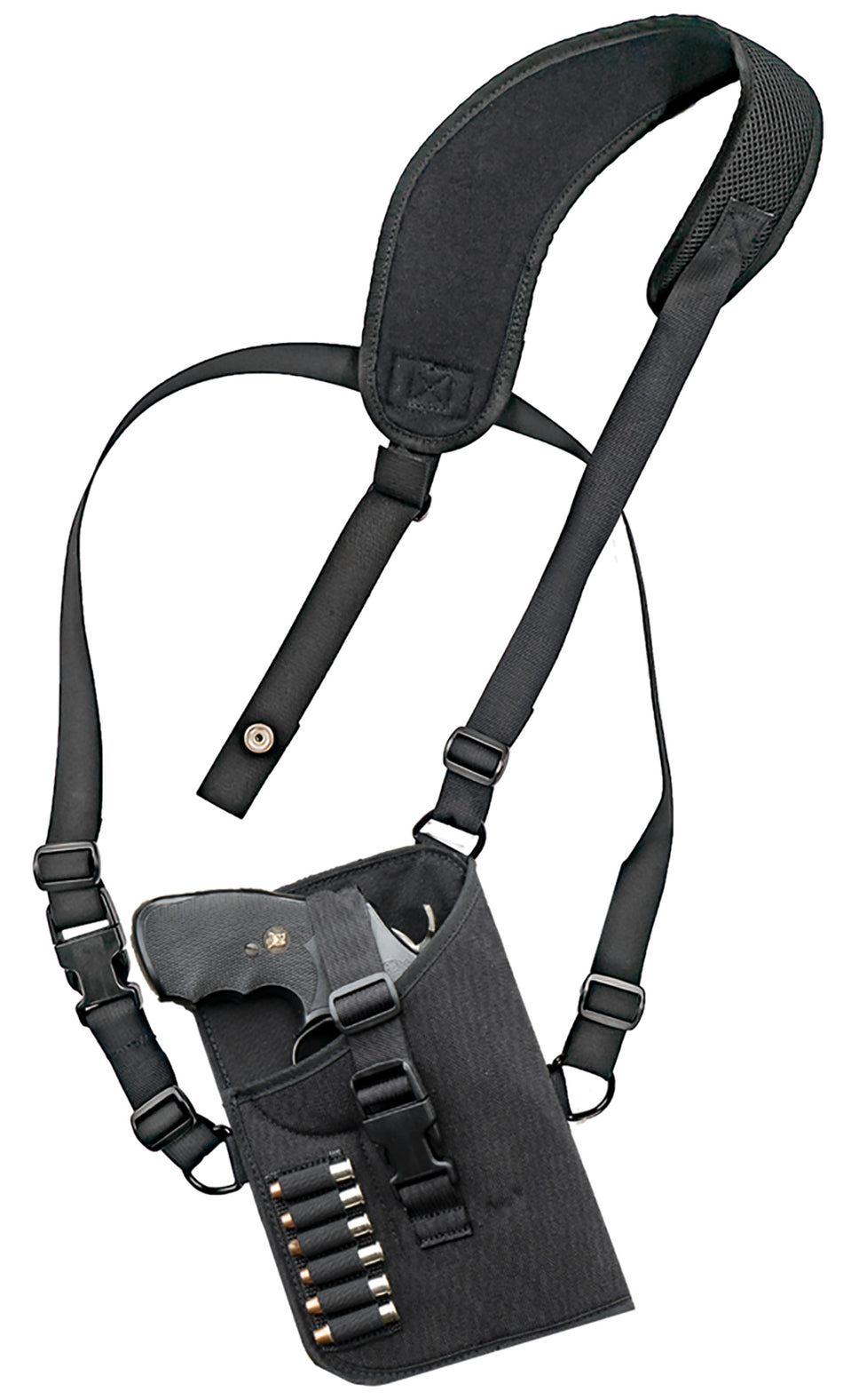 GrovTec GTHL15102R Trail Pack Black Nylon Shoulder Harness Holster Fits Medium/Large DA Revolver 3-4" Barrel RH