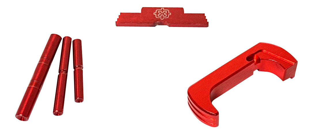 Cross Armory CRGOKRD Glock Gen1-3 Extended 3-Piece Part Kit, Red Steel & Aluminum