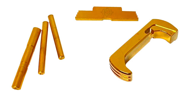 Cross Armory Glock Gen4 Extended Pin/Mag Catch/Slide Lock Kit Gold Anodized