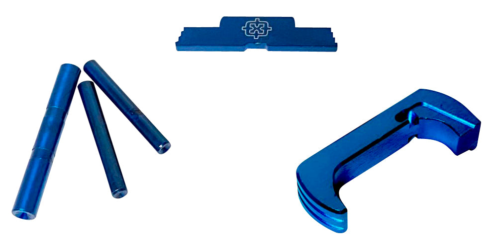 Cross Armory Glock Gen5 Extended Pin/Mag Catch/Slide Lock Kit Blue Anodized