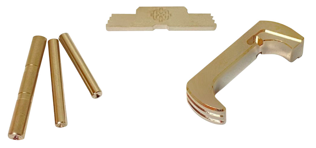 Cross Armory Glock Gen5 Extended Pin/Mag Catch/Slide Lock Kit Silver Anodized