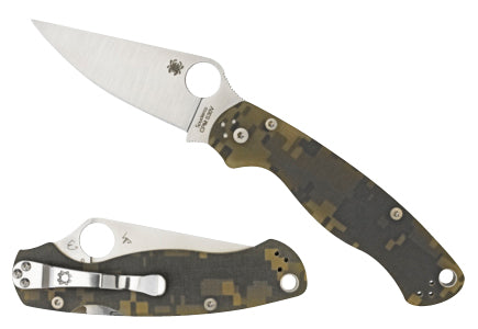 Spyderco Para Military 2 3.44" CPM S30V Black Plain Blade Digital Camo G10 Handle Compression Lock Folding Knife